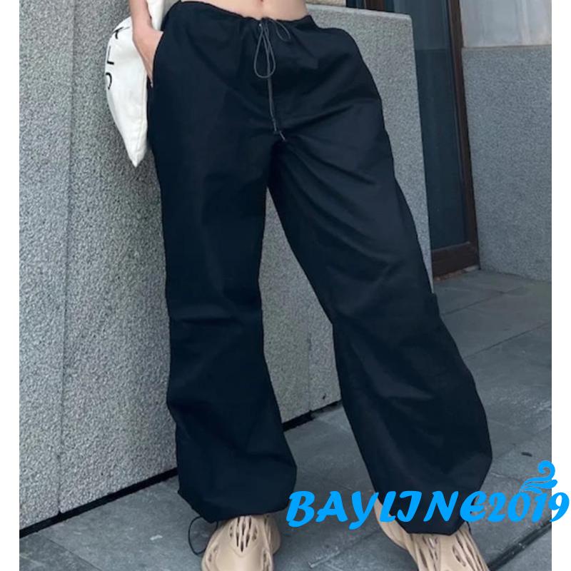 Quần Dài Dáng Rộng Lưng Thun Dây Rút Thời Trang Mùa Xuân Cho Nữ