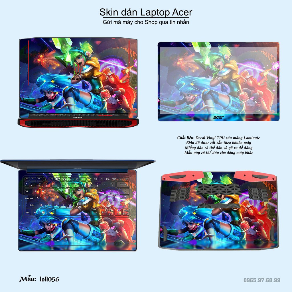 Skin dán Laptop Acer in hình Liên Minh Huyền Thoại nhiều mẫu 7 (inbox mã máy cho Shop)