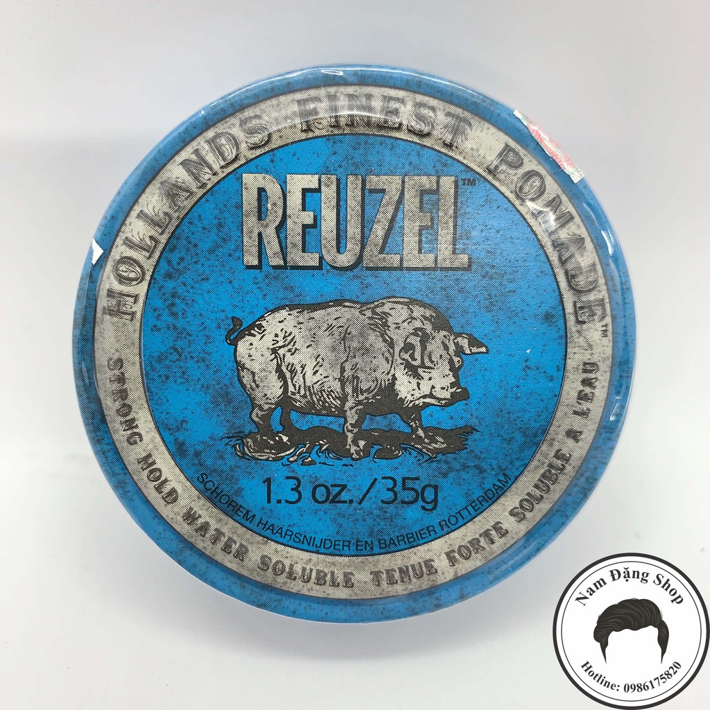 Pomade vuốt tóc Reuzel Blue 35g Hà Lan + Tặng Lược Chải Pomade Chuyên Dụng Afro Pick