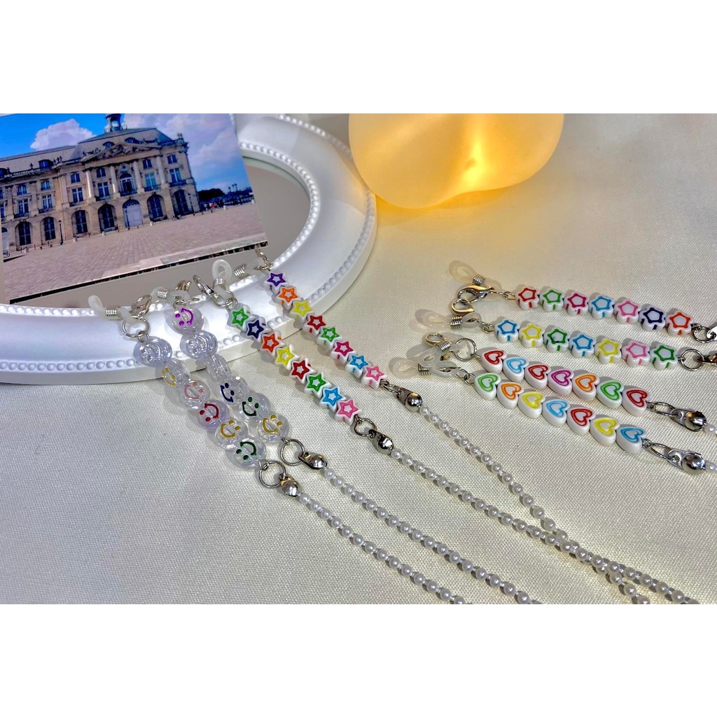 Dây đeo khẩu trang ngọc sao tim