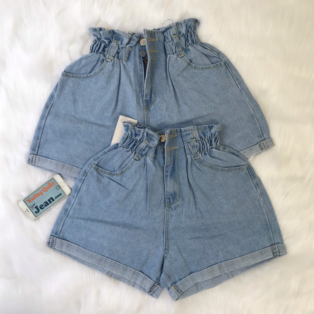 Quần Short Jean Nữ Ống Rộng LƯNG THUN Chất Bò Phối 2 Nút Phong Cách Ulzzang Hàn Quốc 430 | WebRaoVat - webraovat.net.vn