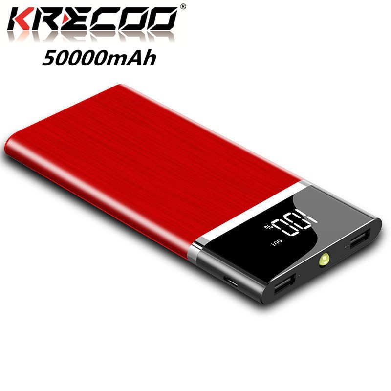 Sạc Dự Phòng KRECOO Trung Quốc Cáp Micro USB Có Dây Nhỏ Gọn Tiện Lợi 50000mAh 30000mAh