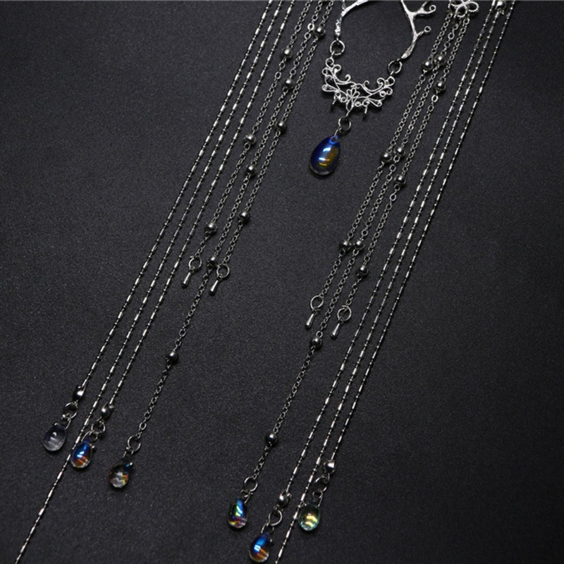 Băng Đô Cài Tóc Đính Pha Lê Hình Giọt Nước Phong Cách Trung Hoa Cổ Điển Cho Nữ