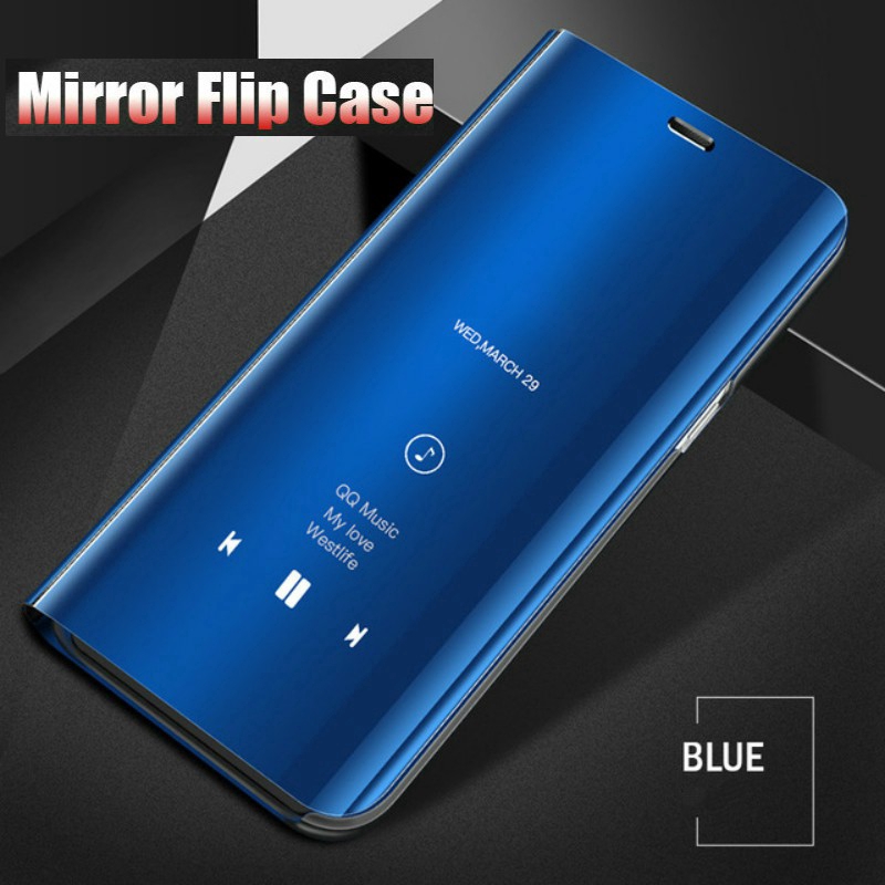 Xiaomi Redmi 5 Plus Go Note 4 4x 3 Case Clear View Electroplate Mirror Flip Stand Cover