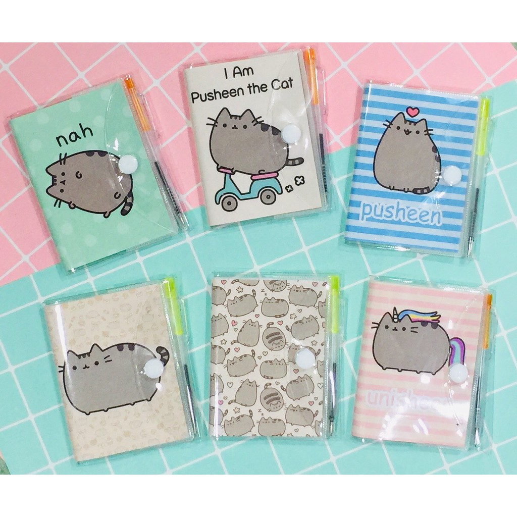 sổ kèm bút pusheen SB15 sổ kèm bút hoạt hình cute dễ thương