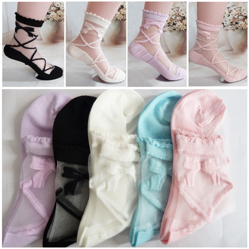 Vớ Lưới Xuyên Thấu Gắn Nơ Thời Trang Mùa Hè Cho Nữ