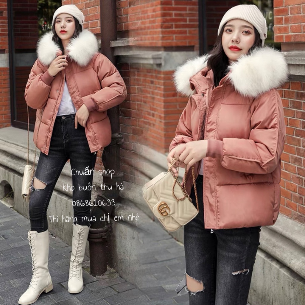 Áo Khoác Phao Béo cao cấp hàng 3 lớp MV. Đại Hàn Mũ Lông Siêu Ấm Quảng Châu LV/hà ruby thái nguyên