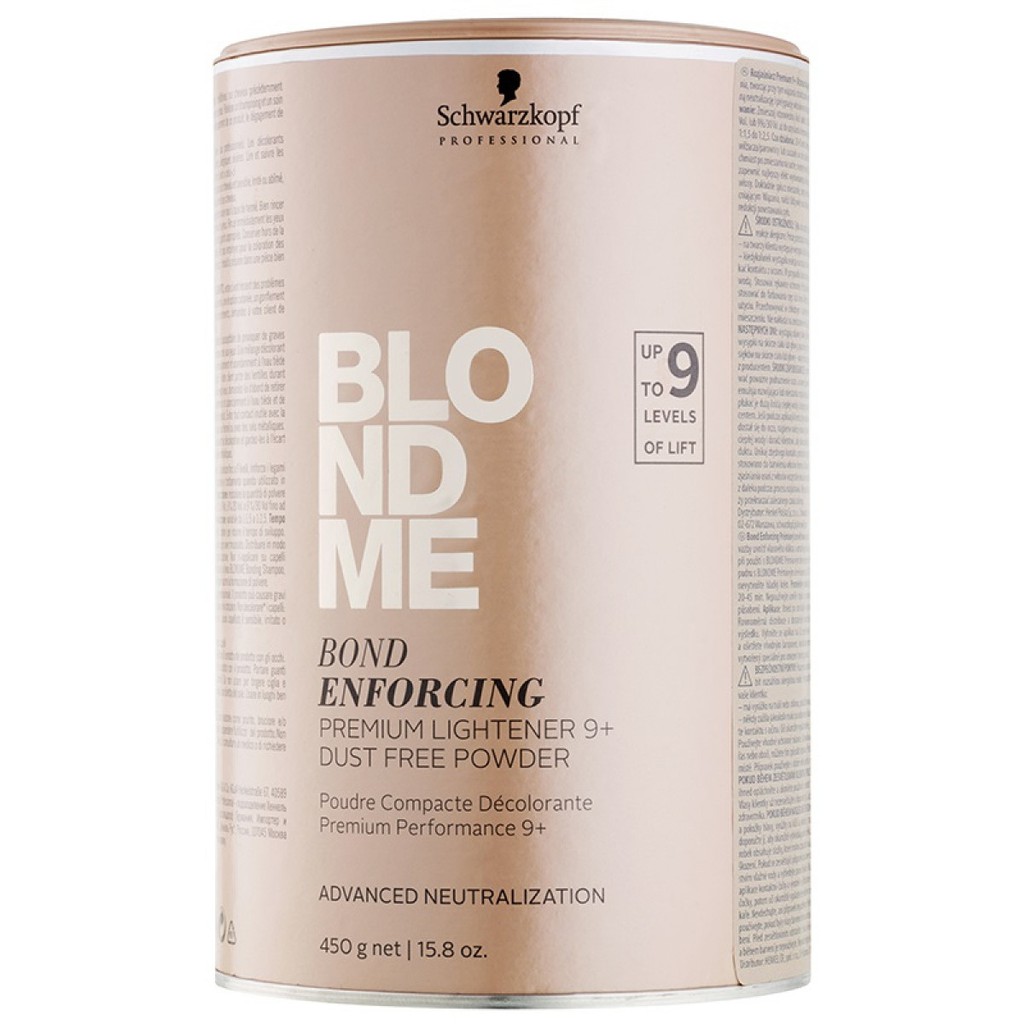 Bột tẩy nâng sáng tóc 9 cấp độ Blond me Premium Lightener 9+ Dust Free Powder Schwarzkopf 450g