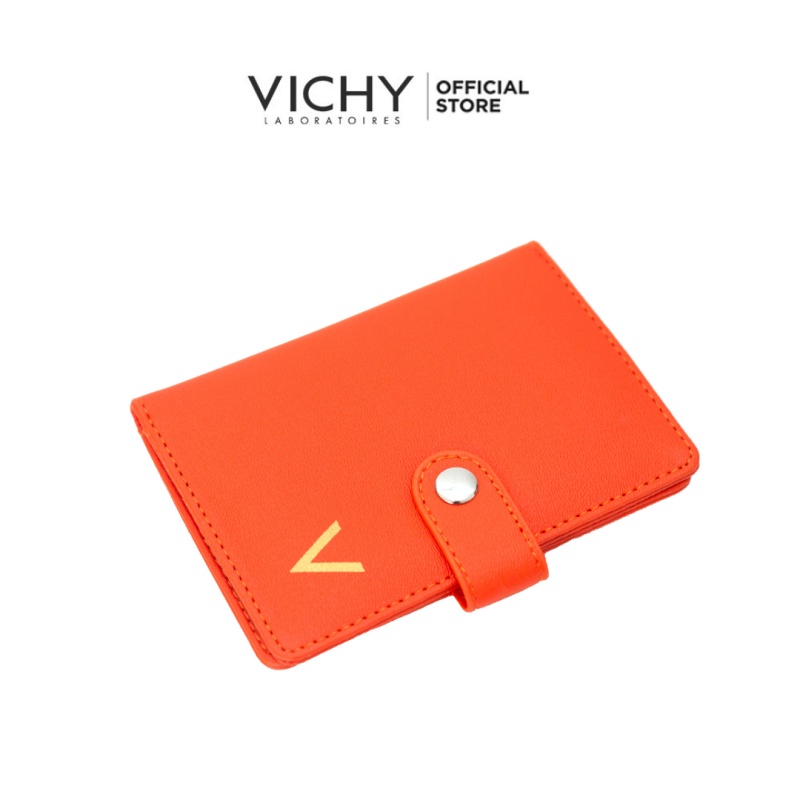 [HB GIFT – Quà tặng không bán] Ví đựng card Vichy màu cam