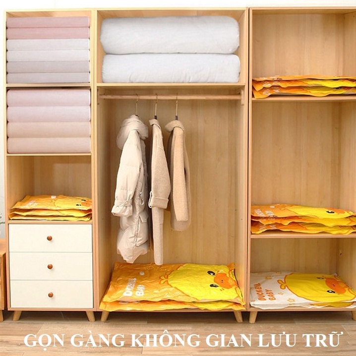 Túi hút chân không đựng quần áo giày chăn màn mền gối gấp gọn chính hãng chất liệu mềm dẻo trong suốt cao cấp