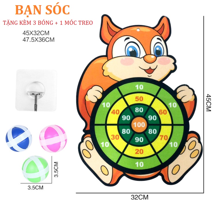 Trò chơi ném bóng tính điểm treo tường chơi trong nhà cho bé
