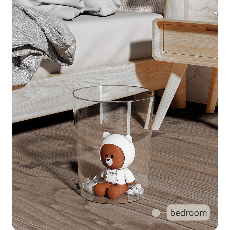 Thùng Đựng Rác Mini Bằng Nhựa Trong Suốt Để Bàn Tiện Dụng Cho Gia Đình / Văn Phòng