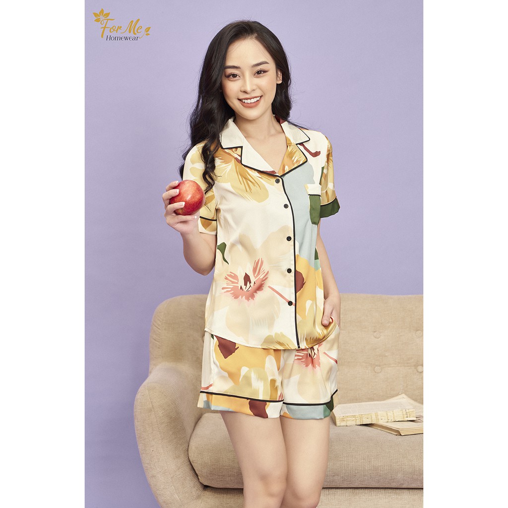 Bộ đồ ngủ, mặc nhà chất Lụa Giấy Luxury QUẦN ĐÙI PHONG CÁCH CHÂU ÂU ,forme pijama