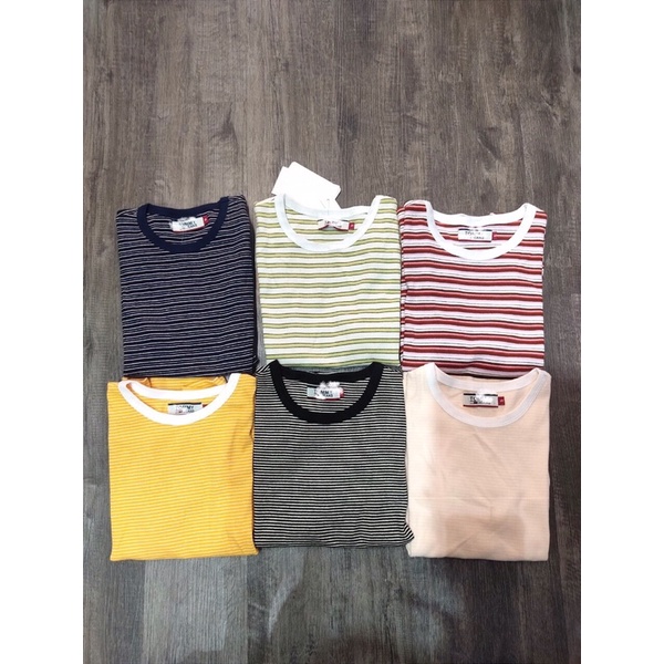 Áo thun nữ sọc ngang thun gân T.o.m.m.y