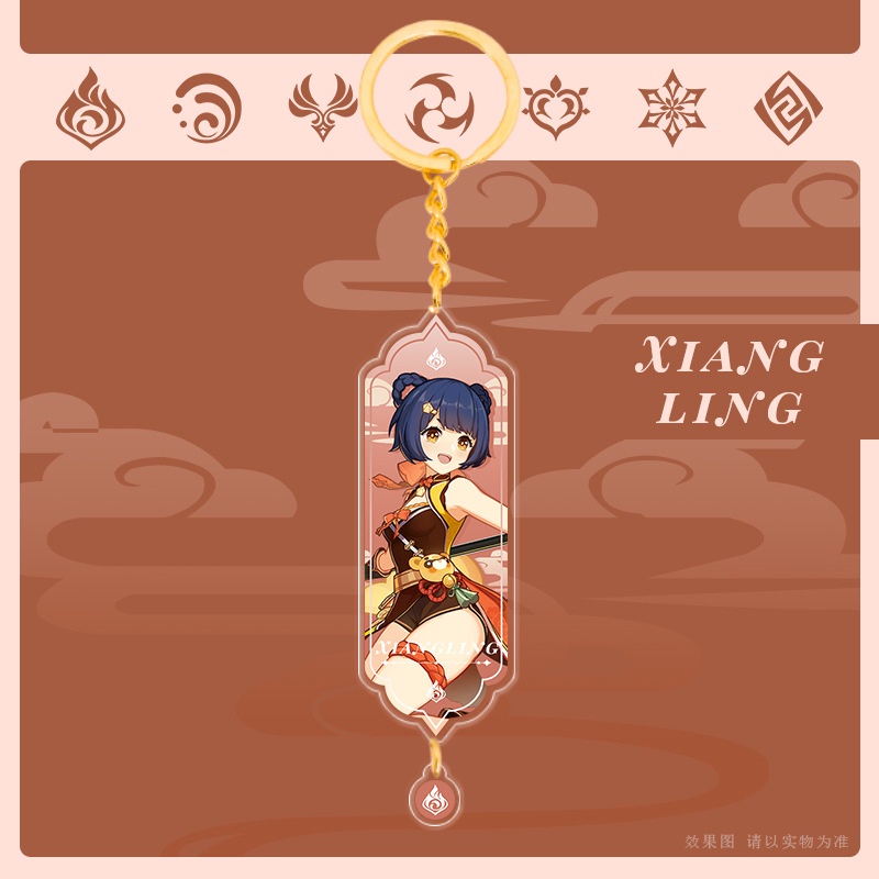 Genshin Impact Móc Khóa acrylic Hai Lớp Hình Bánh Mì sandwich