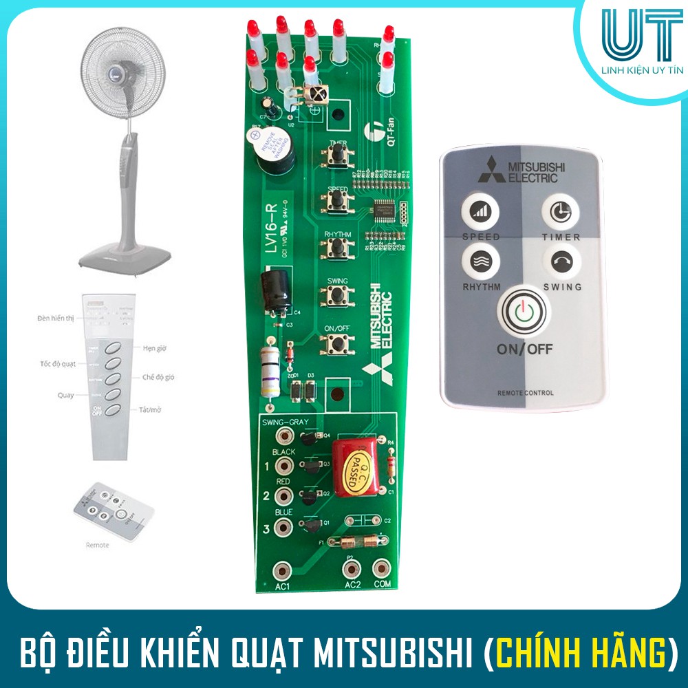 Bộ mạch điều khiển quạt từ xa MITSUBISHI cho QUẠT CÂY QUẠT ĐỨNG LV16-RT/RR/RS ( Chính Hãng )