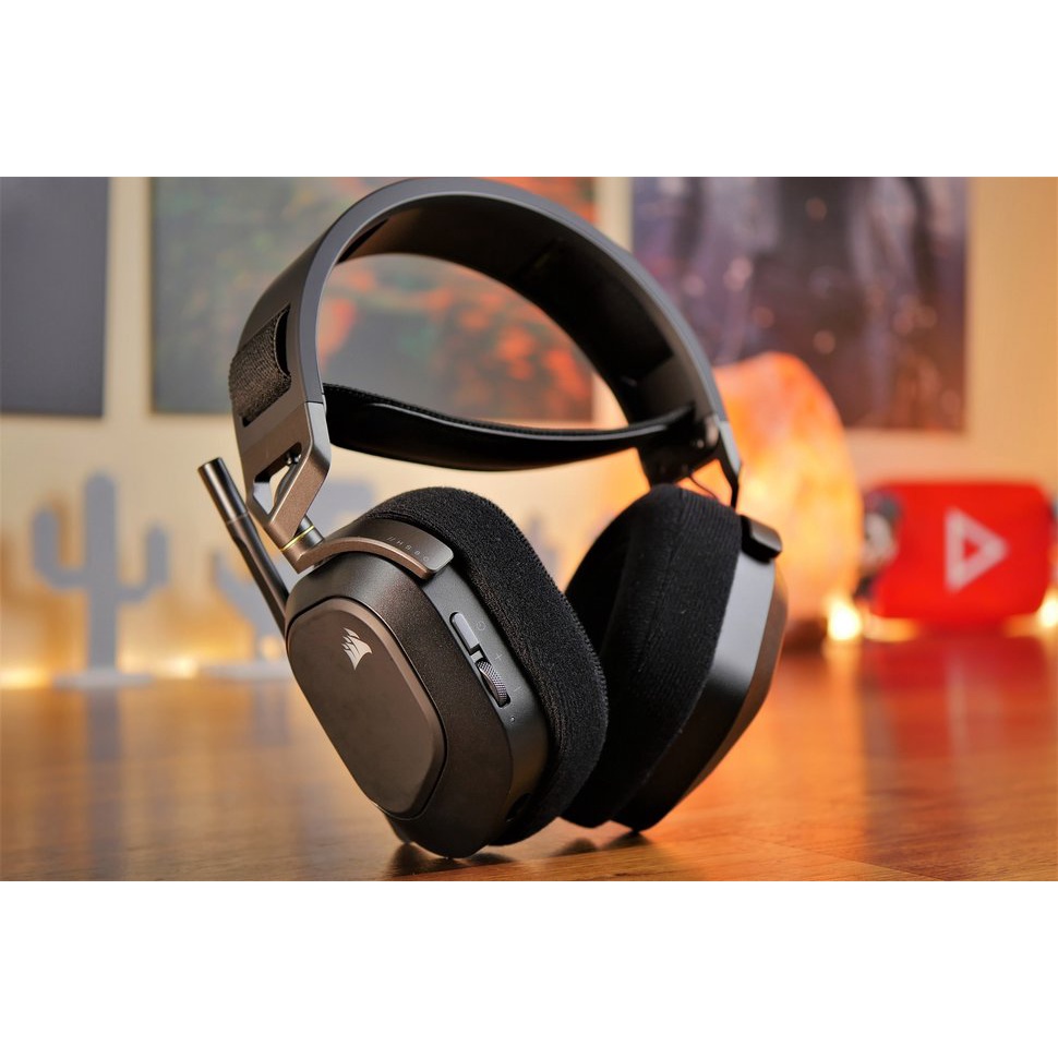 Tai nghe Corsair HS80 RGB Wireless Back / Tai nghe Corsair HS80 RGB Wireless White