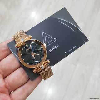 Đồng hồ nữ Dimina dây nam châm mặt tròn chống nước