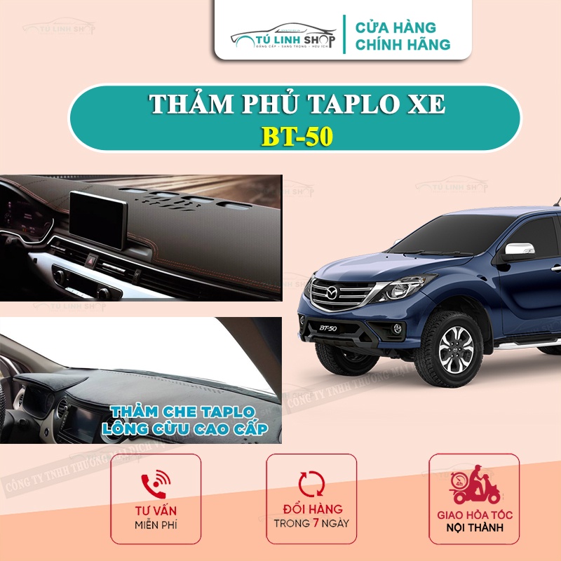 Thảm taplo Mazda BT50 bằng lông Cừu 3 lớp hoặc Da Cacbon