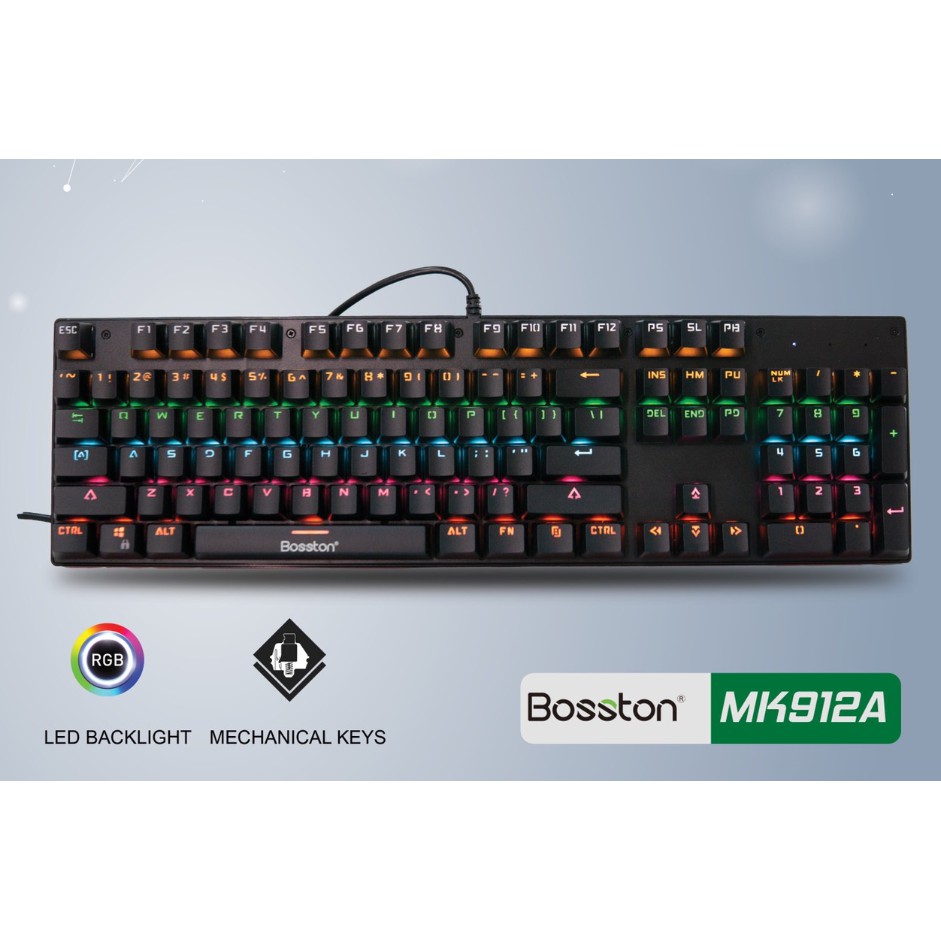 Bàn phím cơ Gaming SUNROSE Bosston / Rk 950 led cực đẹp chuyên dùng Game cao cấp