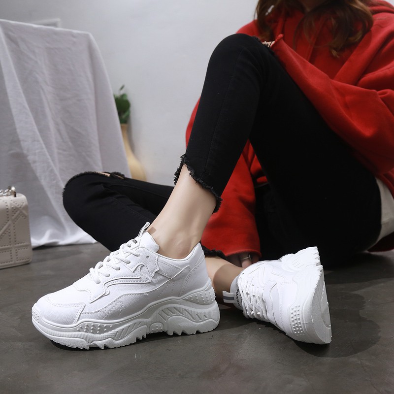 giày ulzzang trắng đế cao thể thao hàn quốc sneaker đẹp độc lạ CÓ ẢNH THẬT