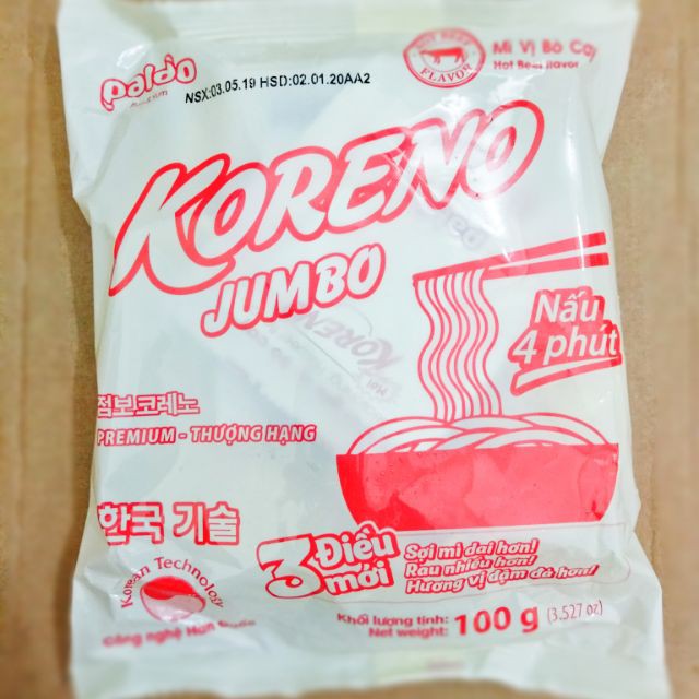 1 GÓI MỲ KORENO 100GR  Giá tốt