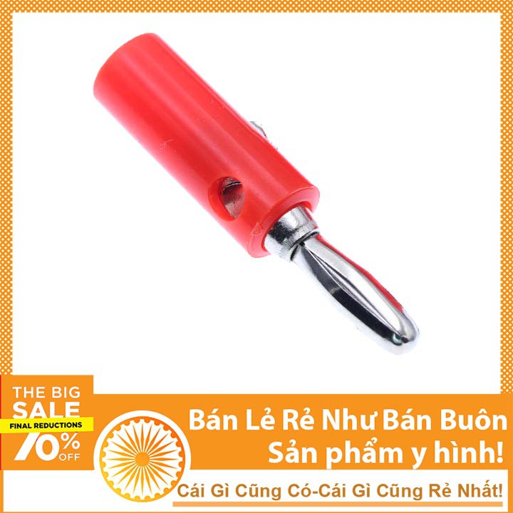 Combo 1 Jack Bắp Chuối 4mm Và 1 Đầu Jack JS910 Dài - Màu Đỏ