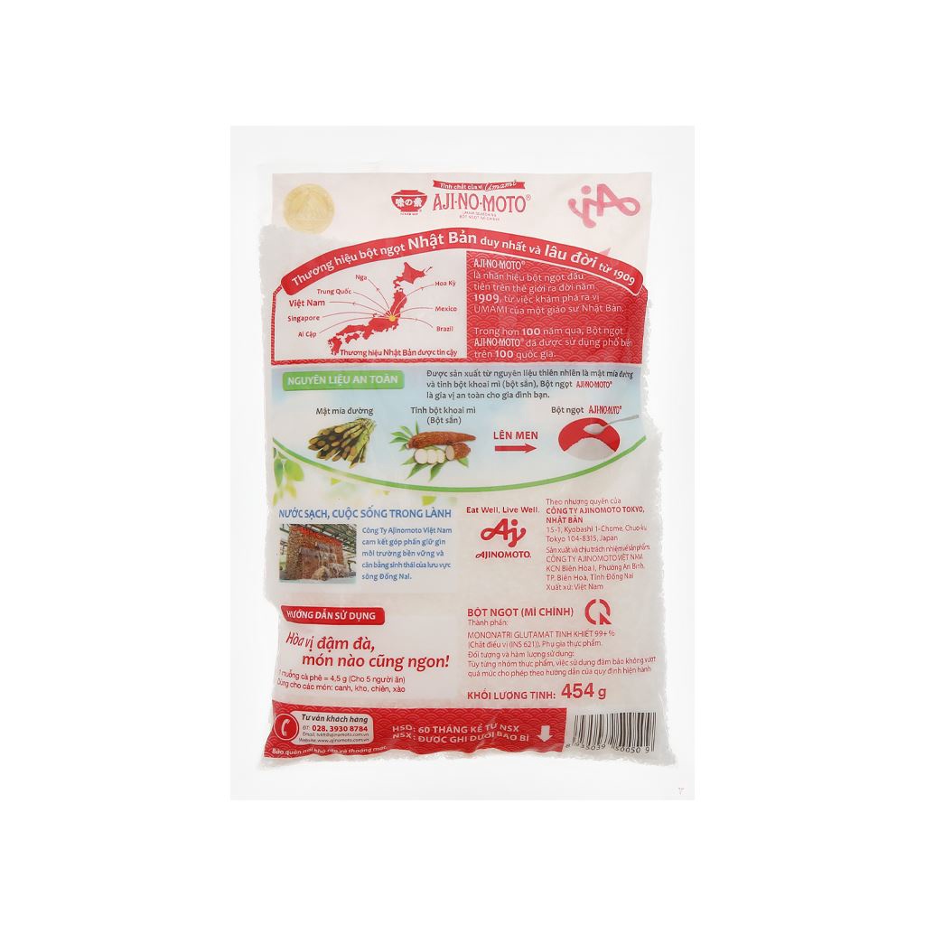 MÌ Chính - Bột Ngọt Ajinomoto Gói 454g Thương Hiệu Bột Ngọt Nhật Bản