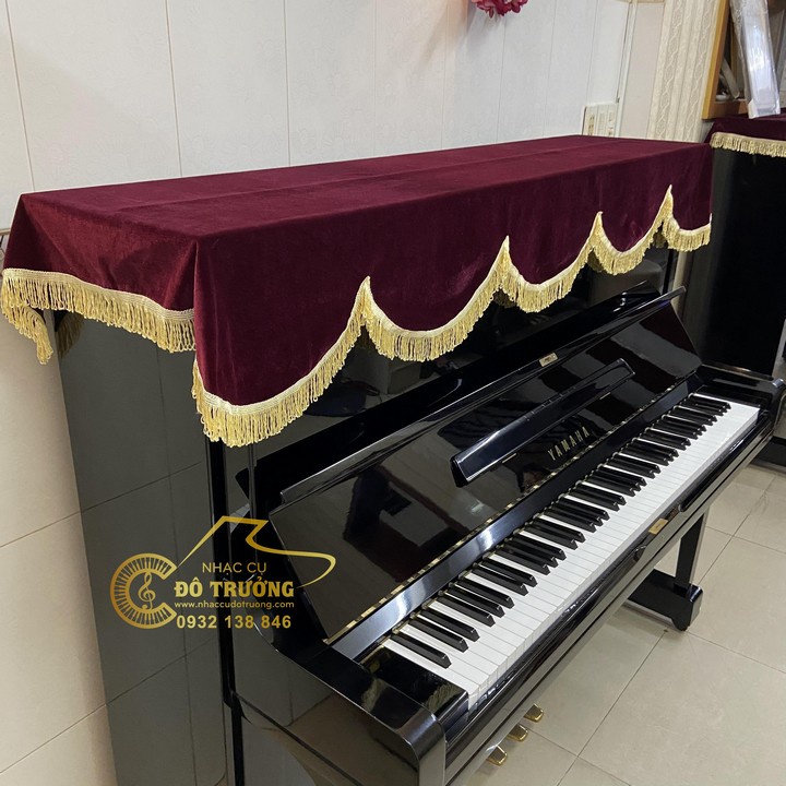 Khăn phủ đàn Piano ngăn bụi chống trầy - nhung đỏ