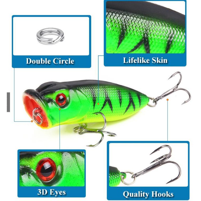 Mồi giả câu lure cá 3d 6.5cm/11g siêu nhạy lóc chẽm phi ...