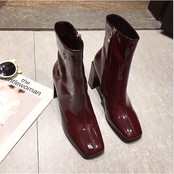 [Mã FASHIONGREEN15 giảm 10% tối đa 30k đơn từ 99k] [SẴN] Boots da bóng cao 7cm lên dáng cực xinh G040 | BigBuy360 - bigbuy360.vn