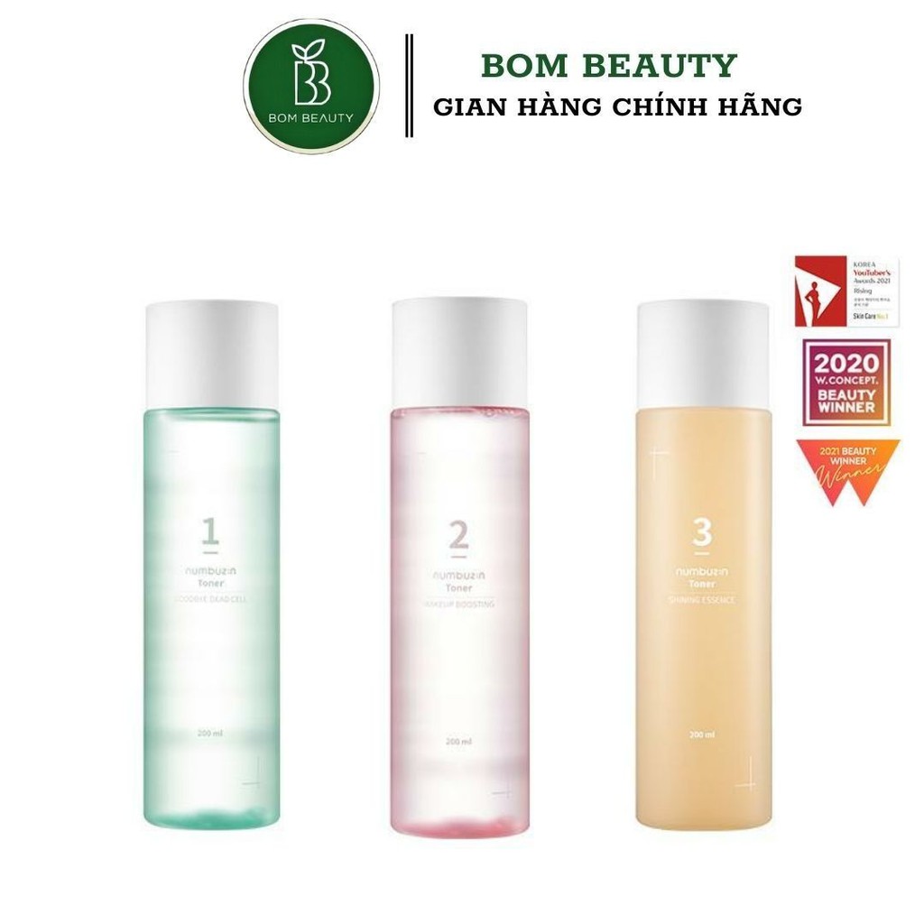 Nước hoa hồng Numbuzin Skin Toner 200ml