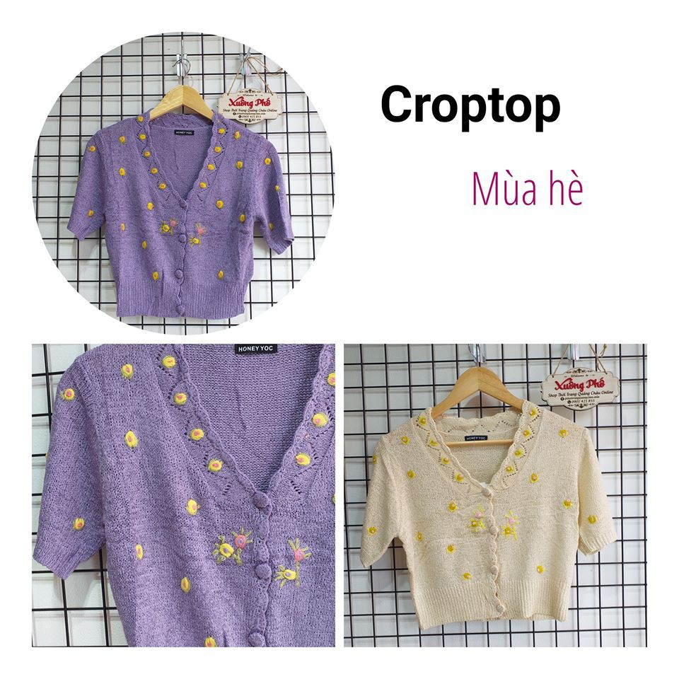 Thanh Lý-Hàng Nhập] Croptop Đi Biển Len Đi Chơi Chất Len, Mặc Mùa Nóng #OLOME4