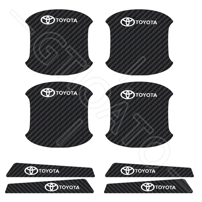 GTIOATO Bộ Bảo Vệ Tay Nắm Cửa ô Tô Sợi Carbon Bộ Bảo Vệ Bát Cửa Gương Hậu Xe HơI MiếNg DáN ChốNg XưỚC Phụ KiệN Ô Tô Cho Toyota Raize Corolla Cross Vios Veloz Innova Camry Hilux Yaris Fortuner Wigo Altis RAV4 Avanza Hiace