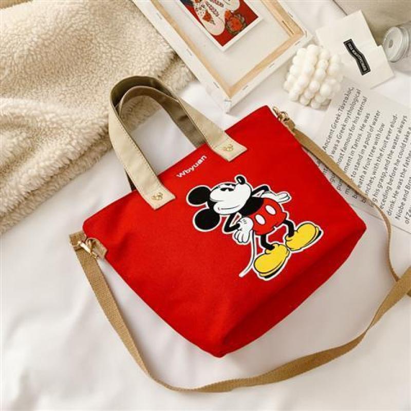 BRANDED túi vải Đeo Chéo In Hình Chuột Mickey Thời Trang