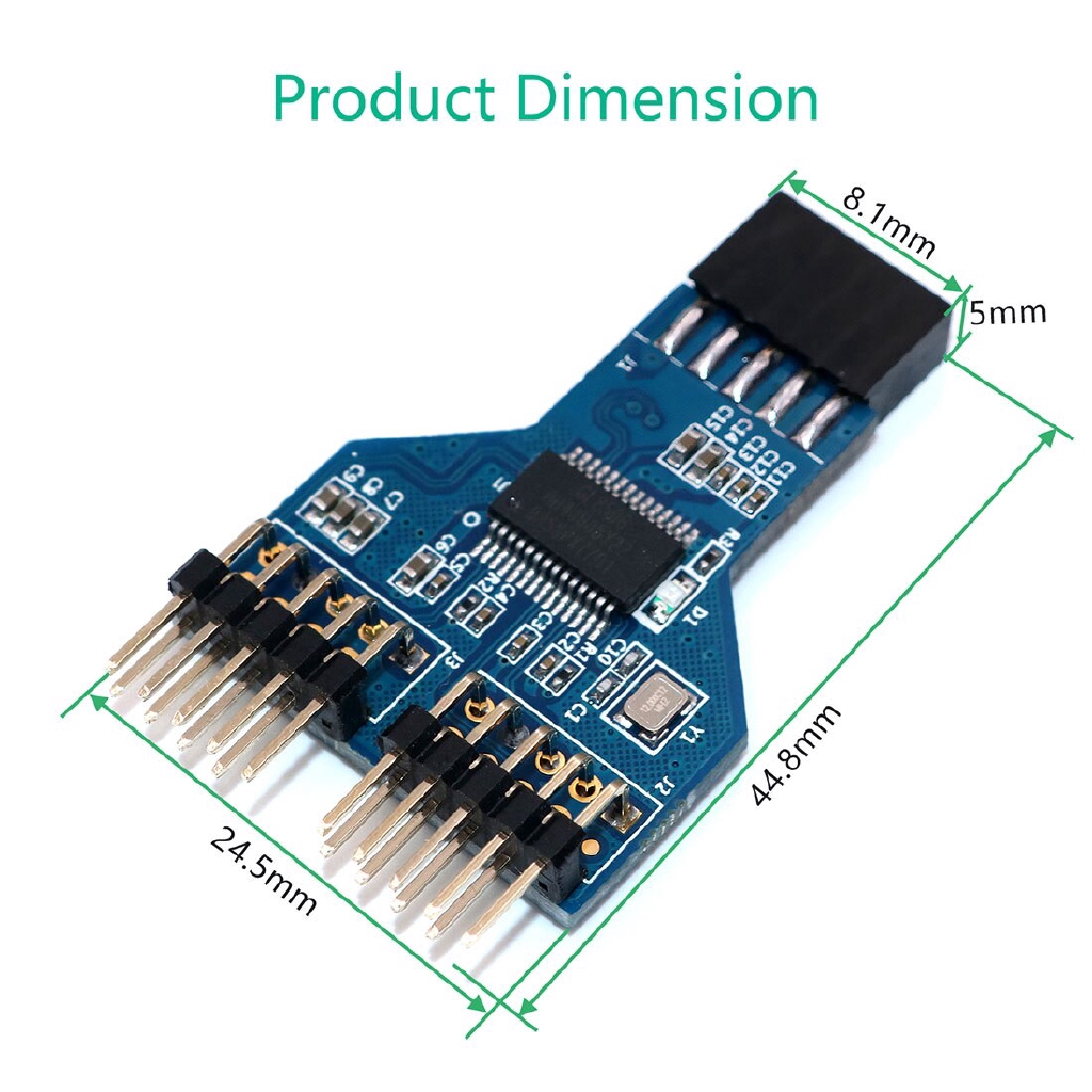 Đầu Chuyển Đổi USB 9 pin Cái 1 Sang 2 Đực 9-pin HUB USB 2.0 9 pin Cho Quạt Tản Nhiệt Dạng Lỏng NZXT