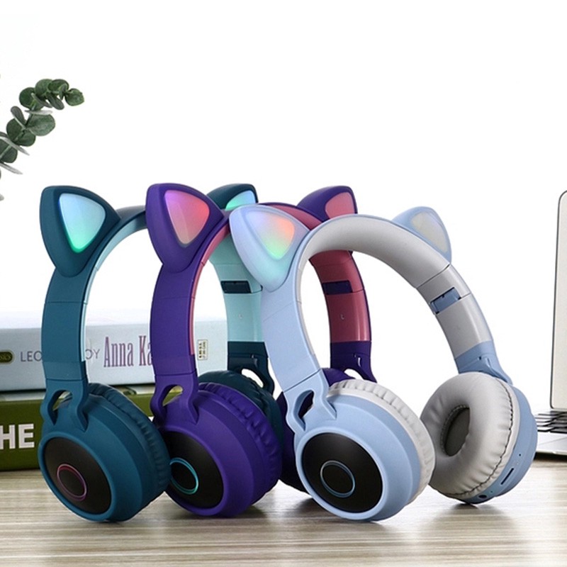 [Headphone] Tai Nghe Mèo Cute Chụp Tai Bluetooth BT28, Nghe Nhạc Chơi Game, Có Mic, Âm Bass Mạnh Căng, Pin Trâu 400mAh | BigBuy360 - bigbuy360.vn