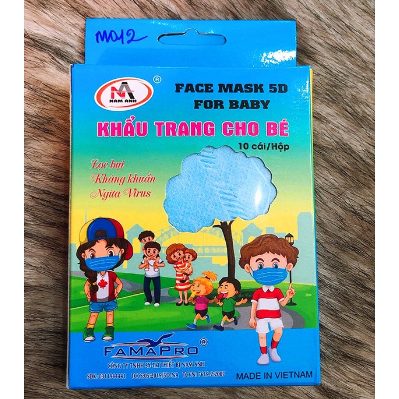 1 hộp Khẩu trang 5D mask kháng khuẩn cho bé <10 chiếc> | BigBuy360 - bigbuy360.vn