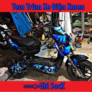 Tem Trùm Xe Điện Xmen Đầu Lâu Xanh Huyền Ảo