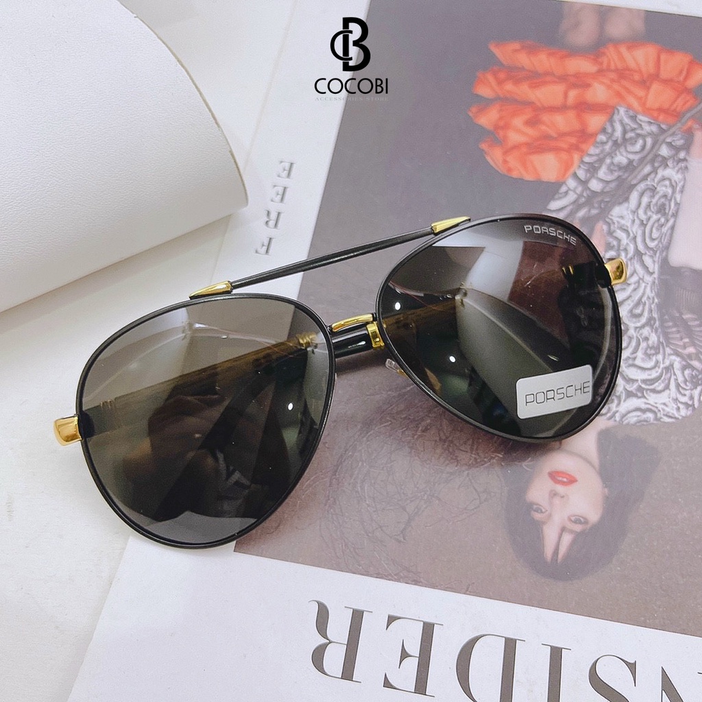 Kính Mát Nam Cao Cấp Chân Gỗ Dáng Phi Công Tròng Thuỷ Tinh Chống Tia UV - CBKMM 61