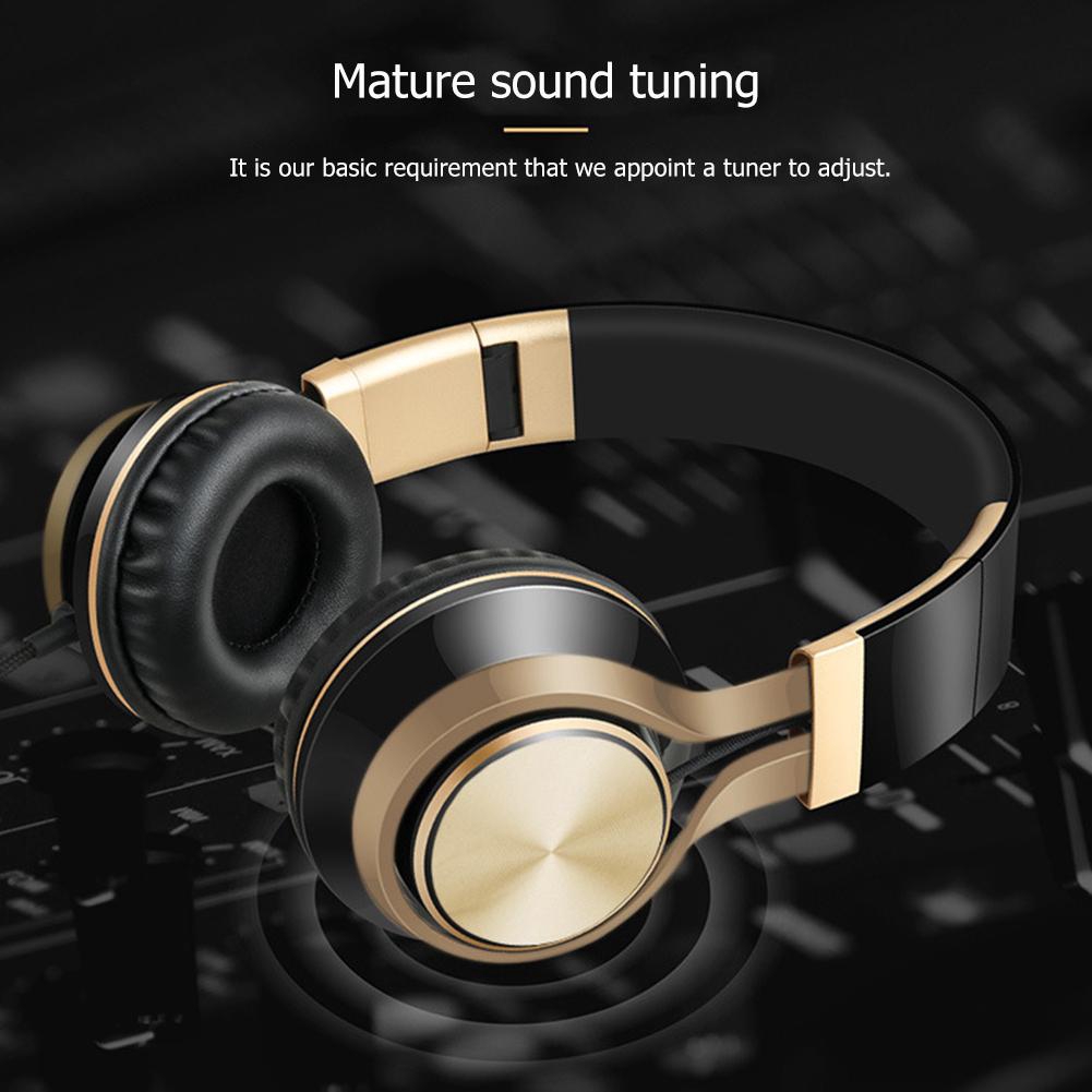 K2 Portable Wired Headphones Over-Ear Headset Super Bass Earphone with Mic