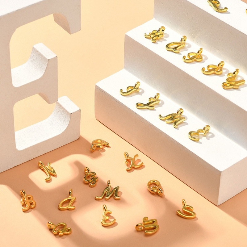 Sa Set 2 Mặt Vòng cổ Khắc Chữ Cái A-Z 26 Chữ Cái