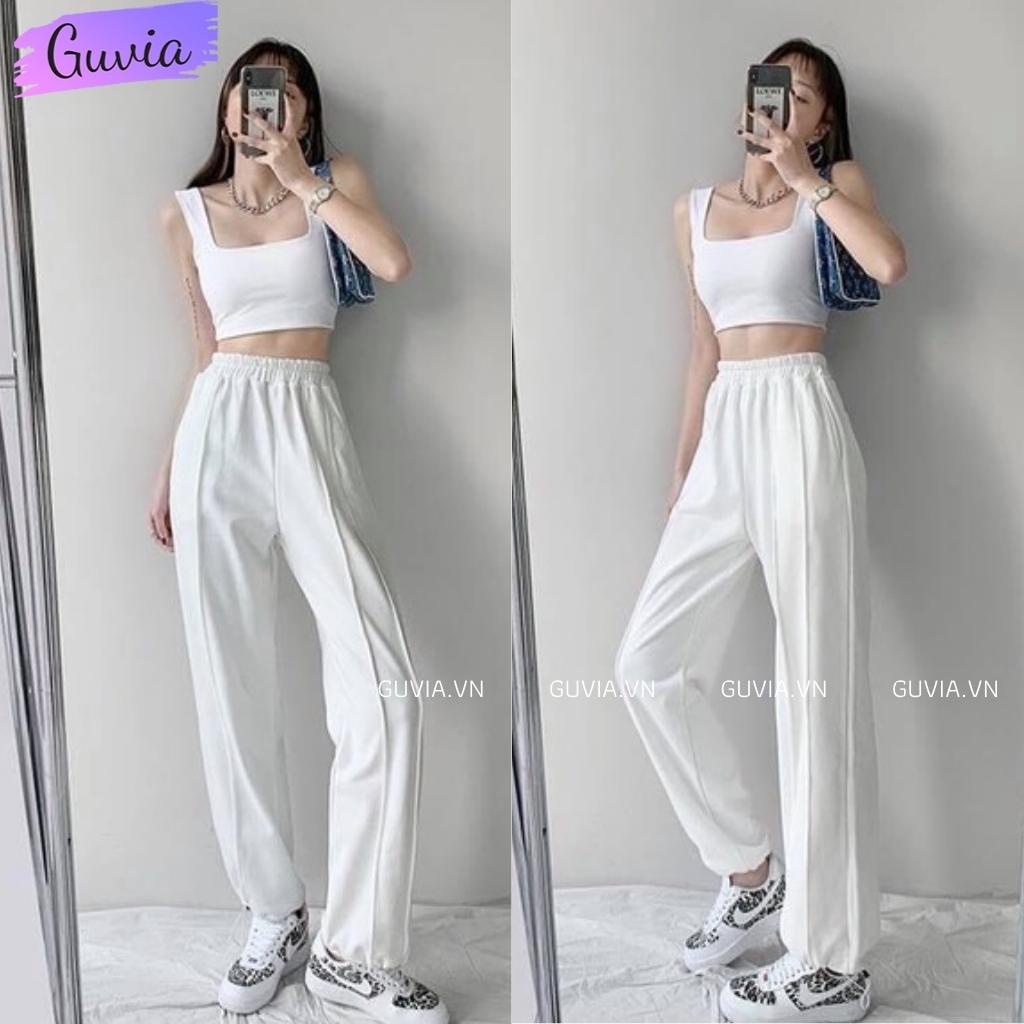 Áo Croptop Hai Dây Bản To Không Tay Sát Nách Cổ Vuông Ôm Body, Áo ba lỗ nữ Dây cổ U GUVIA CR17 | BigBuy360 - bigbuy360.vn