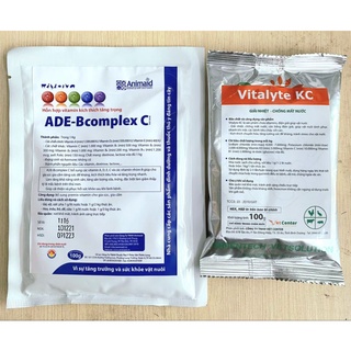 Combo vitamin ade b-complex c + điện giải cho gà, gà đá, vịt, chim cảnh,...
