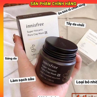 Mặt nạ đất sét super volcanic pore clay mask 2x innisfree 100ml