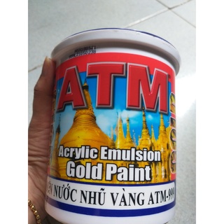 Sơn nước nhũ vàng ATM 999, dùng sơn tường, chậu