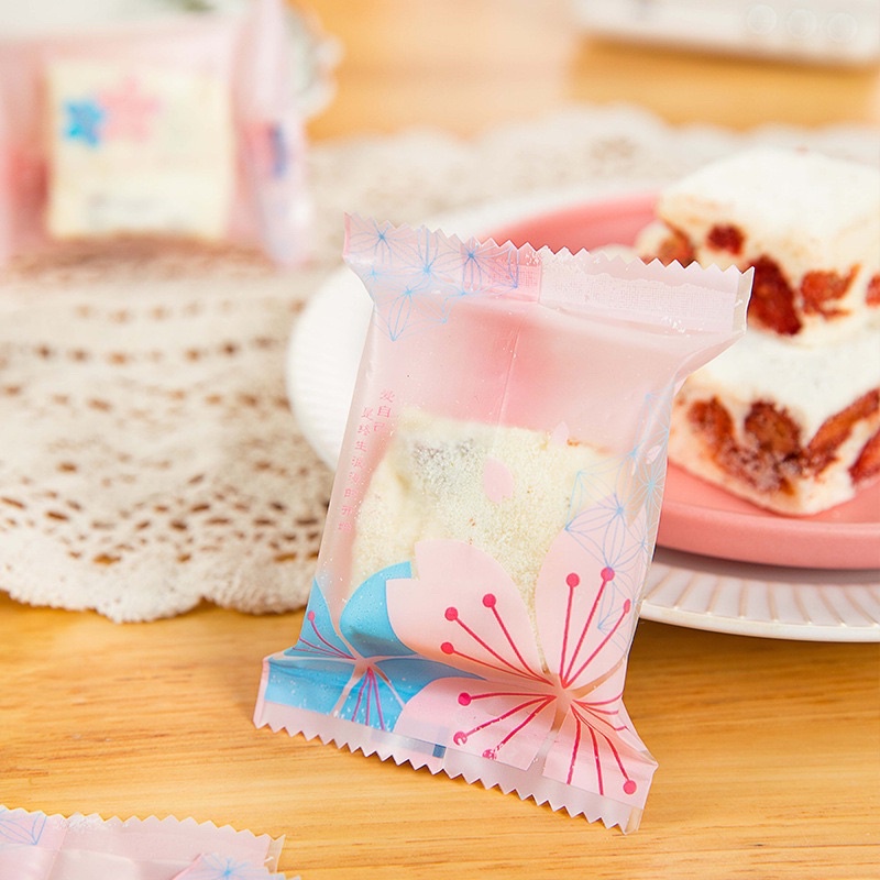 Set 50 túi hàn miệng hoa anh đào size 7 x 10 cm