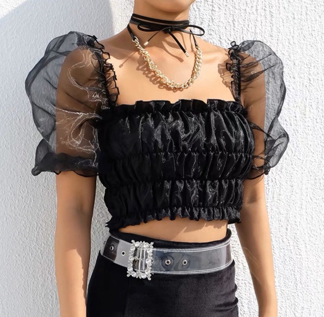 [Mã FAMARAL1 giảm 10K đơn 50K] áo trễ vai nhún voan kiếng hot hit | BigBuy360 - bigbuy360.vn