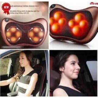 Gối masage hồng ngoại 8 bi