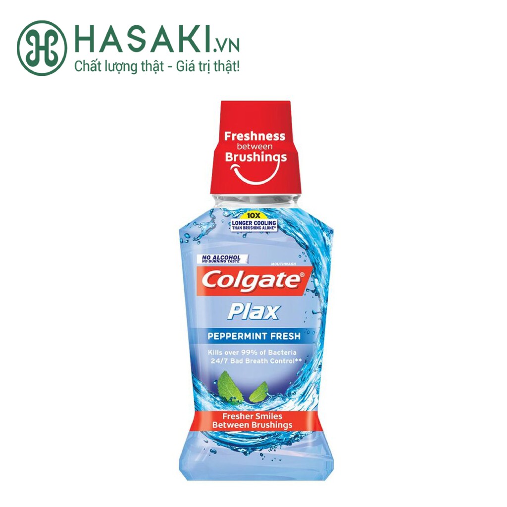 Nước Súc Miệng Colgate Kháng Khuẩn Hương Bạc Hà 500ml Plax Mouthwash - Peppermint Fresh